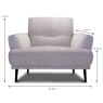 Cortina Armchair Leather Category 10 (S) Dimensions