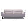 Cortina 3 Seater Sofa Leather Category 10 (S) Dimensions
