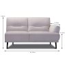Cortina Modular 2.5 Seater Arm On Right Leather Category 10 (S) Dimensions