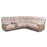 Beaumont Electric Reclining 5 Seater Corner Sofa With Console Fabric Beige Cord