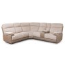 Beaumont Electric Reclining 5 Seater Corner Sofa With Console Fabric Beige Cord REV