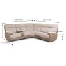 Beaumont Electric Reclining 5 Seater Corner Sofa With Console Fabric Beige Cord Dimensions