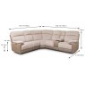 Beaumont Electric Reclining 5 Seater Corner Sofa With Console Fabric Beige Cord REV Dimensions