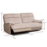 Beaumont Electric Reclining 2 Seater Recliner Fabric Beige Cord Dimensions