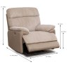 Beaumont Electric Reclining Armchair Fabric Beige Cord Dimensions