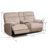 Beaumont Electric Reclining 2 Seater Recliner With Console Fabric Beige Cord Dimensions