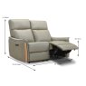 Ancona Electric Reclining 2 Seater Sofa Leather Category 15 (S) Dimensions