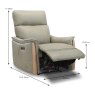 Ancona Electric Reclining Armchair Leather Category 15 (S) Dimensions