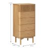 Sanremo 5 Drawer Tallboy Natural Oak Dimensions