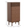 Sanremo 5 Drawer Tallboy Dark Oak Dimensions
