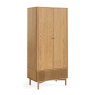 Sanremo 2 Door + 1 Drawer Wardrobe Natural Oak