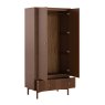 Sanremo 2 Door + 1 Drawer Wardrobe Dark Oak Open