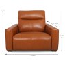 Vulcano Armchair Leather Category 20 BX & NW Dimensions