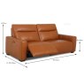Vulcano 2.5 Seater Electric Reclining Sofa With USB Port Leather Category 20 BX & NW Dimensions