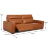 Vulcano 3 Seater Electric Reclining Sofa With USB Port Leather Category 20 BX & NW Dimensions
