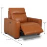 Vulcano Electric Reclining Armchair With USB Port Leather Category 20 BX & NW Dimensions