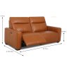 Vulcano 2 Seater Electric Reclining Sofa With USB Port Leather Category 20 BX & NW Dimensions