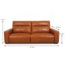 Vulcano 2.5 Seater Sofa Leather Category 20 BX & NW Dimensions