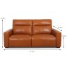 Vulcano 2 Seater Sofa Leather Category 20 BX & NW Dimensions