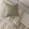 Oak Stripe Duvet Cover Set Single Green & Pink Lifestyle Pillow Close Up