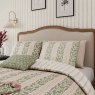 Oak Stripe Reversible Double Duvet Cover Set Green & Pink Lifestyle Close Up