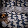 Althea Duvet Cover Set Single Navy Lifestyle Close Up 2