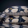 Althea Reversible King Duvet Cover Set Navy Lifestyle Pillow Close Up