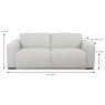 Burano 2.5 Seater Sofa Fabric Dimensions