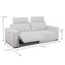 Burano 2.5 Electric Reclining Seater Sofa With USB Port Fabric Dimensions
