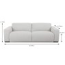 Burano 3 Seater Sofa Fabric Dimensions