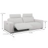 Burano 3 Seater Electric Reclining Sofa With USB Port Fabric Dimensions