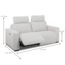 Burano 2 Seater Electric Reclining Sofa With USB Port Fabric Dimensions