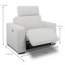 Burano Electric Reclining Armchair With USB Port Fabric Dimensions