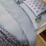 Earlsford Foulard Embroidery Reversible Super King Duvet Cover Set Blue Close up