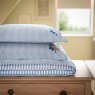 Earlsford Foulard Embroidery Reversible Super King Duvet Cover Set Blue Lifestyle Folded