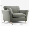 Alpine Snuggler Fabric Ansell Moss With Country Oak Legs Dimensions