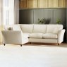 Alpine 4 Seater Corner Sofa Fabric Minco Ivory With Burnished Legs Lifestyle