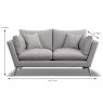 Elba 2.5 Seater Sofa Foam & Feather Seat Interior Fabric C Dimensions