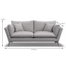 Elba 3 Seater Sofa Foam & Feather Seat Interior Fabric C Dimensions