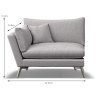 Elba Modular 2 Seater Arm On Left Foam & Feather Seat Interior Fabric C Dims