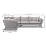 Elba 4+ Seater Corner Sofa Left Hand Facing ( Long Side Left) Foam & Feather Seat Fabric Dims
