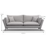 Elba 4 Seater Sofa Foam & Feather Seat Interior Fabric C Dimensions