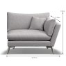 Elba Modular 2 Seater Arm On Right Foam & Feather Seat Interior Fabric C Dims