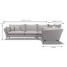 Elba 4+ Seater Corner Sofa Right Hand Facing ( Right Side Left) Foam & Feather Seat Fabric Dims