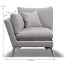 Elba Modular 1 Seater Arm On Left Foam & Feather Seat Interior Fabric C Dims