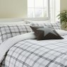 Hunter's Check Brushed Cotton Reversible Super King Duvet Cover Set Grey Lifestyle Close up