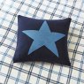 Hunter's Check Brushed Cotton Duvet Cover Set King Cobalt Blue & Navy Lifestyle Pillow Close Up 1