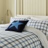 Hunter's Check Brushed Cotton Duvet Cover Set Super King Cobalt Blue & Navy Lifestyle Close Up