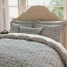 Indian Lattice Reversible King Duvet Cover Set Red & Teal Lifestyle Close up