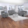 Beginish 3 Seater Manual Reclining Sofa Fabric Grey Lifestyle